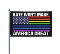 Drapeau patriotique « La haine ne rendra pas l'Amérique grande » (90 x 150 cm)