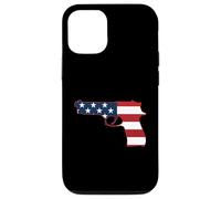 Drapeau Patriotique USA Automatique Pistolet Droit Design Coque pour iPhone 12/12 Pro