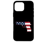 Drapeau Patriotique USA Automatique Pistolet Droit Design Coque pour iPhone 16 Pro Max