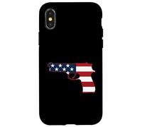Drapeau Patriotique USA Automatique Pistolet Droit Design Coque pour iPhone X/XS