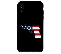Drapeau Patriotique USA Automatique Pistolet Droit Design Coque pour iPhone XS Max