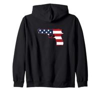 Drapeau Patriotique USA Automatique Pistolet Droit Design Sweat à Capuche