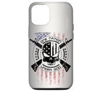 Drapeau Patriotique USA Warrior One Nation Militaire Drapeau Tête de Mort Coque pour iPhone 12/12 Pro