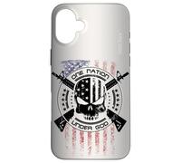 Drapeau Patriotique USA Warrior One Nation Militaire Drapeau Tête de Mort Coque pour iPhone 16 Plus