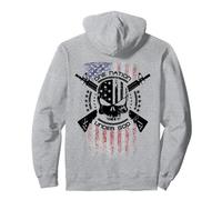 Drapeau Patriotique USA Warrior One Nation Militaire Drapeau Tête de Mort Sweat à Capuche