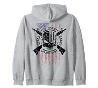 Drapeau Patriotique USA Warrior One Nation Militaire Drapeau Tête de Mort Sweat à Capuche