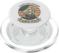 Drapeau patriotique vintage des États-Unis Sailing into Freedom Since 1776 PopSockets PopGrip pour MagSafe
