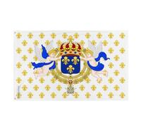 Drapeau Pavillon des navires Louis XIV - Plusieurs Tailles - Polyester Résistant - Usage Intérieur/Extérieur - 2 Œillets + Bande Blanche - Pixelforma