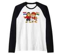 Drapeau Pays-Bas Inde Racines néerlandaises Fier Indien Manche Raglan