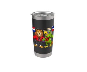 Drapeau Pays-Bas République Dominicaine Racines néerlandaise Gobelet isotherme en acier inoxydable double paroi