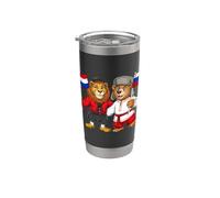 Drapeau Pays-Bas Russie Racines néerlandaises Fier russe Gobelet isotherme en acier inoxydable double paroi