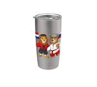 Drapeau Pays-Bas Russie Racines néerlandaises Fier russe Gobelet isotherme en acier inoxydable double paroi