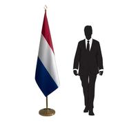 Drapeau Pays-Bas sur pied avec hampe et socle - Accessoire officiel de bureau et présentation diplomatique pour Ambassades, Institutions, Réunions et Événements Protocolaires. Code CN7-NL-L