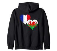 Drapeau Pays de Galles France du Gallois Français Rugby Fans Sweat à Capuche