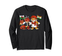 Drapeau Pays de Galles Inde Racines galloises Fier Indien Manche Longue