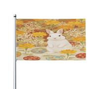 Drapeau ??Pays de rêve floral de Bunny?? 90?x?150?cm, résistant à la décoloration, idéal pour la décoration extérieure de la pelouse