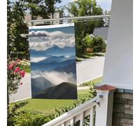 Drapeau paysage avec montagnes et nuages, 61 x 91 cm, pour extérieur, intérieur, printemps, été, automne, hiver, drapeaux de jardin avec œillets verticaux double face, drapeaux de vacances pour