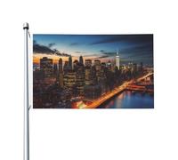 Drapeau Paysages De La Ville De New York Grand Drapeau Traditionnel Renforcé Avec Bannière, Pour Les Bureaux, Balcon, D'Intérieur, 90x150cm