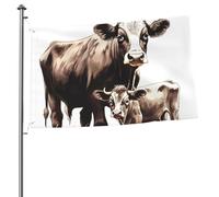 Drapeau peinture vache 6,1 x 91,4 cm imprimé double face drapeaux de jardin drapeau de cour pour l'extérieur drapeaux de vacances, bannière cadeau avec œillets toile de fond photo pour décoration