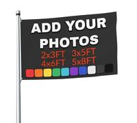 Drapeau Personnalisable, 2x3ft/3x5ft/4x6ft, Impression recto/recto verso, Bannière de drapeaux personnalisés - faites votre propre drapeau, Ajoutez votre propre image/texte/logo (Einseitiger,5x8FT)