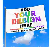 Drapeau Personnalisable Photo Double Face 150x90/90x60/180x120/240x150 cm Ajoutez Votre Propre Image Photo Texte De l'Image Drapeau Personnalisé pour la Décoration De Jardin Extérieur,150x90 cm