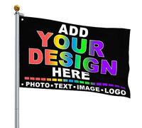 Drapeau Personnalisable Photo Double Face 150x90/90x60/180x120/240x150 cm Ajoutez Votre Propre Image Photo Texte De l'Image Drapeau Personnalisé pour la Décoration De Jardin Extérieur,90x60 cm