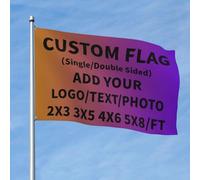 Drapeau personnalisé 2x3 Ft - Conception de Texte, Logo ou Image - Bannière Extérieure Durable pour Événements, Drapeau personnalisés, Double Face