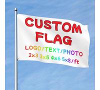 Drapeau personnalisé 2x3 Ft Simple Face - Conception de Votre Propre Bannière personnalisés avec Photo/Logo/Texte, Idéal pour Festivals et Célébrations de Jardin