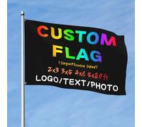 Drapeau personnalisé avec Œillets 2x3 Ft - Ajoutez Votre Bannière personnalisé avec Photo/Logo/Texte, Idéal pour Événements Extérieurs, Fêtes de Jardin et Célébrations d'Équipe, Simple Face