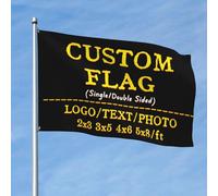 Drapeau personnalisé， avec Texte/Logo/Photo de Votre Choix, Bannières personnalisés pour Décorations Entreprise, Cadeaux de Vacances et Décorations de Maison - Simple Face - 3x5 Ft