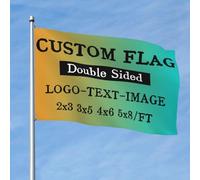 Drapeau Personnalisé & Bannière Personnalisé - Faites Votre Propre Drapeau/Bannière Personnalisés, Ajoutez Votre Logo/Texte/Photo pour la décoration de jardin extérieur - 3x5 Ft - Simple Face