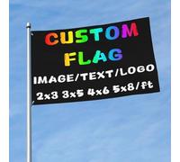 Drapeau Personnalisé & Bannière Personnalisé - Faites Votre Propre Drapeau/Bannière Personnalisés, Ajoutez Votre Logo/Texte/Photo pour la décoration de jardin extérieur - 2x3 Ft - Double Face