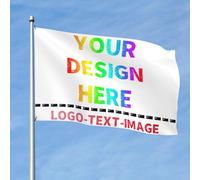 Drapeau Personnalisé & Bannière Personnalisé - Faites Votre Propre Drapeau/Bannière Personnalisés, Ajoutez Votre Logo/Texte/Photo pour la décoration de jardin extérieur - 2x3 Ft - Simple Face