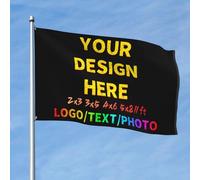 Drapeau Personnalisé & Bannière Personnalisé - Faites Votre Propre Drapeau/Bannière Personnalisés, Ajoutez Votre Logo/Texte/Photo pour la décoration de jardin extérieur - 2x3 Ft - Double Face