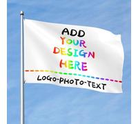 Drapeau Personnalisé & Bannière Personnalisé - Faites Votre Propre Drapeau/Bannière Personnalisés, Ajoutez Votre Logo/Texte/Photo pour la décoration de jardin extérieur - 2x3 Ft - Simple Face