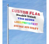 Drapeau Personnalisé & Bannière Personnalisé - Faites Votre Propre Drapeau/Bannière Personnalisés, Ajoutez Votre Logo/Texte/Photo pour la décoration de jardin extérieur - 4x6 Ft - Double Face