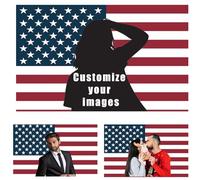 Drapeau personnalisé de 0,9 x 1,5 m - Design de votre propre logo/image/texte double face - Bannière personnalisée pour activités commerciales - Décoration de publicité extérieure - Blanc pur