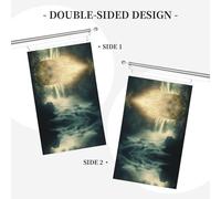 Drapeau personnalisé - Décorations d'hiver uniques pour la maison et le jardin, parfait pour une utilisation en extérieur et en intérieur, cascades et brouillard dans un monde fantastique