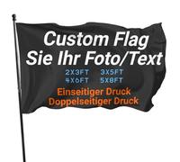 Drapeau personnalisé, drapeau personnalisé, impression unilatérale/des deux côtés, ajoutez votre propre image/texte/logo, pour jardin extérieur (sans mât) (3 x 5 ft, double face)