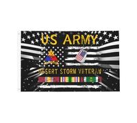 Drapeau Personnalisé Drapeaux Ancien Combattant De La 3E Division Blindée Américaine Pendant L'Opération Tempête Du Désert Avec Œillets Suspendus Fanion Pour Balcon Décorations 90X150Cm
