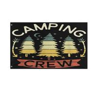 Drapeau Personnalisé Drapeaux Coloriage D'Aventure En Plein Air De Style Tente De Camping Et Feu De Camp Couleurs Vives Bannière Extérieure Pour Décorations Fête Anniversaire 90X150Cm