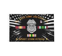 Drapeau Personnalisé Drapeaux Insigne De Police Militaire, Vétéran De L'Opération Tempête Du Désert Résistant À La Décoloration Bannière Extérieure Pour Décorations Fête Extérieur 90X150Cm