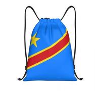 Drapeau Personnalisé du Congo Kinshasa Sacs À Cordon pour Shopping Yoga Sacs À Dos Femmes Hommes Drapeau du Zaïre Sports Gym Sac À Dos