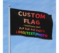 Drapeau personnalisé Extérieur 2x3ft / 3x5ft / 4x6ft / 5x8ft avec Œillets - Bannière personnalisé avec Image/Logo/Texte, Ajoutez Votre Panneau de Jardin, Équipe ou Festival - Simple Face