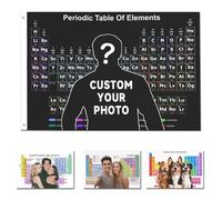 Drapeau Personnalisé - Formats 2×3/3×5/4×6/5×8 FT, Créez votre propre drapeau, Tableau périodique des éléments recto-verso, Idéal pour la décoration