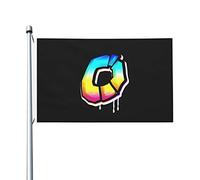 Drapeau Personnalisé, Lettre O En Couleur Double Couture Bannière Extérieure Pour Jardin Célébration Drapeaux 90X150Cm