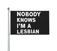 Drapeau « Personne ne sait que je suis lesbienne » pour chambre, décoration murale originale pour jardin (90 x 150 cm), tapisserie « Personne ne sait que je suis lesbienne » pour salle de classe