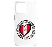 Drapeau péruvien « Proud and Lucky to Be » en Forme de cœur Coque pour iPhone 16 Pro