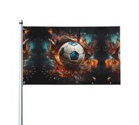 Drapeau pétard de football. Drapeau de jardin extérieur 0,9 x 1,5 m, bannière en polyester imprimé vif, facile à accrocher pour terrasse, fête, camping.