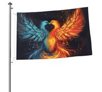 Drapeau phénix feu et eau 6 x 0,9 m avec impression double face pour l'extérieur, les vacances, bannière cadeau avec œillets pour décoration intérieure et extérieure